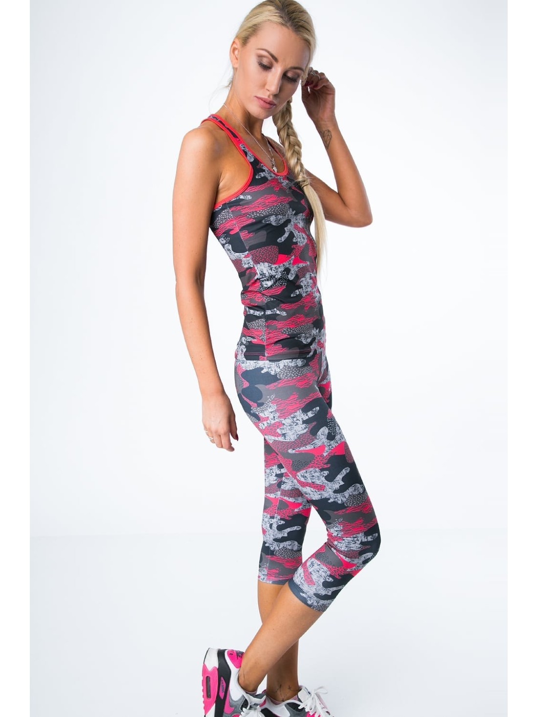 3/4 camo graphite-coral leggings MR15493 - Online store - Boutique